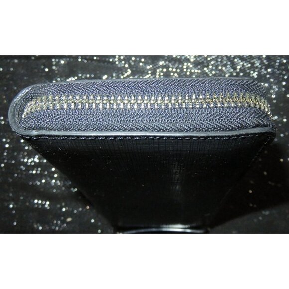 COACH DARCY LEATHER ACCORDION ZIP LONG WALLET IN BLACK - Picture 7 of 12